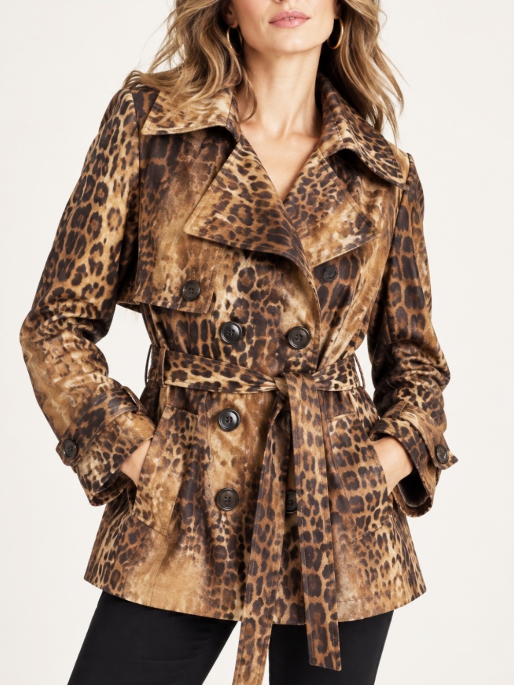 Rare People Like Frank Y2K Leopard Trench Coat — Size 12 — NWT